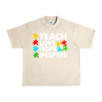 Sandshell Teach Love Hope Inspire Urban Heavy Tee - CowhideDigitalArt
