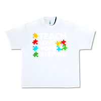 White Teach Love Hope Inspire Urban Heavy Tee - CowhideDigitalArt