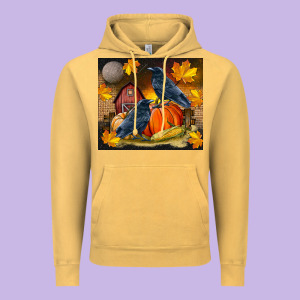 Fall Crow Vintage Hoodie Designed By Lillyallendesigns