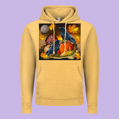 Fall Crow Vintage Hoodie Designed By Lillyallendesigns