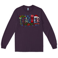 Plum Teacher Christmas Long Sleeve Tee - CowhideDigitalArt