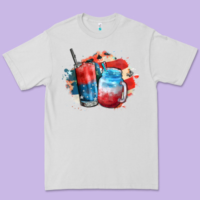 Red White And Blue Slushy Cocktail Premium Tee Designed By Fadigitalartstudio
