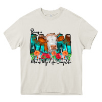 Cream Being a Mom Makes My Life Complete Heavy Core Tee - CowCowDesign