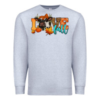 Heather Grey love fall holstein cow Premium Sweatshirt - Jasminsmagicworld