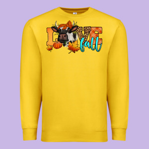 Love Fall Holstein Cow Premium Sweatshirt Designed By Jasminsmagicworld