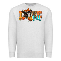 Oatmeal Heather love fall holstein cow Premium Sweatshirt - Jasminsmagicworld