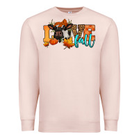 Pale Pink love fall holstein cow Premium Sweatshirt - Jasminsmagicworld