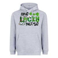 Heather Grey Saint Patricks One Lucky Nurse Heavyweight Hoodie - RanaPortraitStore