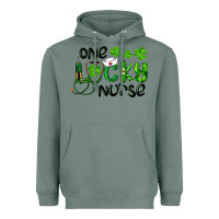 Sage Saint Patricks One Lucky Nurse Heavyweight Hoodie - RanaPortraitStore