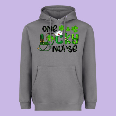 Saint Patricks One Lucky Nurse Heavyweight Hoodie Designed By Ranaportraitstore