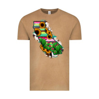 Vintage Camel California Map Sunflower Cactus Serape Vintage Tee - RanaPortraitStore
