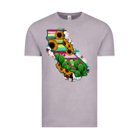 Vintage Zinc California Map Sunflower Cactus Serape Vintage Tee - RanaPortraitStore