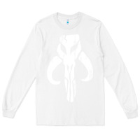White mandorian skull Long Sleeve Tee - artisFamous