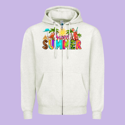 Sweet Summer Zipper Hoodie Designed By Ranaportraitstore