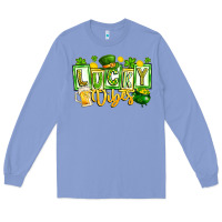 Colony Blue Lucky Vibes Long Sleeve Tee - CowhideDigitalArt