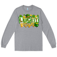 Heather Grey Lucky Vibes Long Sleeve Tee - CowhideDigitalArt