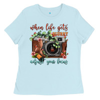 When Life Gets Blurry Adjust Your Focus Vintage Camera Ladies Tee | Teevron