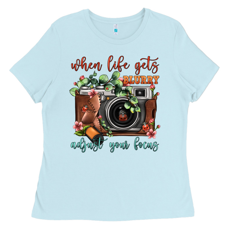 When Life Gets Blurry Adjust Your Focus Vintage Camera Ladies Tee by FaDigitalArtStudio | Teevron