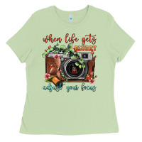 Matcha When Life Gets Blurry Adjust Your Focus Vintage Camera Ladies Tee - FaDigitalArtStudio