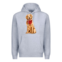Heather Grey golden retriever Premium Hoodie - Artiststas