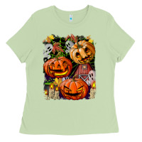 Matcha Halloween Pumpkins Ladies Tee - BundleAndBundleShop