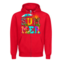 Red summer Zipper Hoodie - RanaPortraitStore