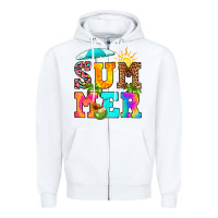 White summer Zipper Hoodie - RanaPortraitStore