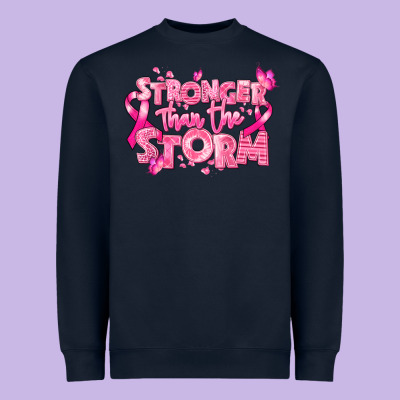 Stronger Than The Storm Breast Cancer Heavyweight Sweatshirt Designed By Ranaportraitstore