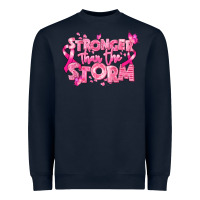 Navy stronger than the storm breast cancer Heavyweight Sweatshirt - RanaPortraitStore