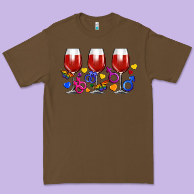 Pride Wine Cups Premium Tee Designed By Fadigitalartstudio