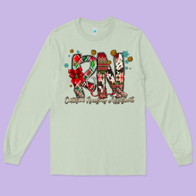 Rn Licensed Practical Nurse Long Sleeve Tee Designed By Cowhidedigitalart