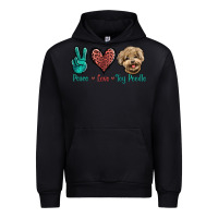 Black Peace Love Toy Poodle Urban Hoodie - Jasminsmagicworld
