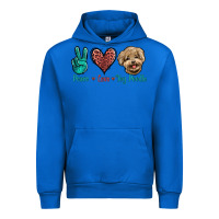 Cobalt Peace Love Toy Poodle Urban Hoodie - Jasminsmagicworld