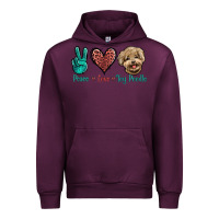 Mauve Wine Peace Love Toy Poodle Urban Hoodie - Jasminsmagicworld