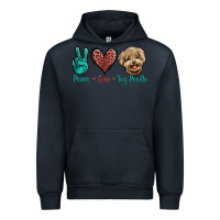 Navy Peace Love Toy Poodle Urban Hoodie - Jasminsmagicworld