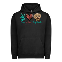 Pigment Black Peace Love Toy Poodle Urban Hoodie - Jasminsmagicworld