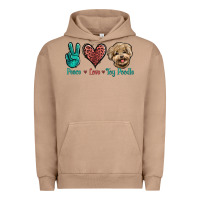 Pigment Burro Peace Love Toy Poodle Urban Hoodie - Jasminsmagicworld