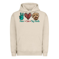Pigment French Oak Peace Love Toy Poodle Urban Hoodie - Jasminsmagicworld