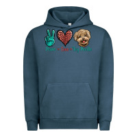 Pigment Midnight Navy Peace Love Toy Poodle Urban Hoodie - Jasminsmagicworld