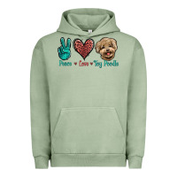 Pigment Oil Green Peace Love Toy Poodle Urban Hoodie - Jasminsmagicworld