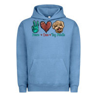 Pigment Pebble Blue Peace Love Toy Poodle Urban Hoodie - Jasminsmagicworld