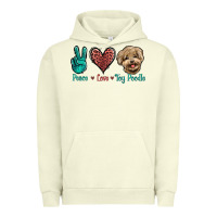 Pigment Pistachio Peace Love Toy Poodle Urban Hoodie - Jasminsmagicworld