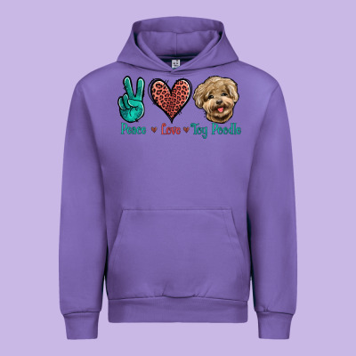 Peace Love Toy Poodle Urban Hoodie Designed By Jasminsmagicworld