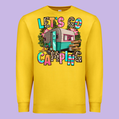 Let's Go Camping Premium Sweatshirt Designed By Ranaportraitstore