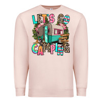 Pale Pink let's go camping Premium Sweatshirt - RanaPortraitStore