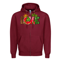 Burgundy love watermelon Zipper Hoodie - RanaPortraitStore