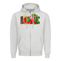 Dove Grey love watermelon Zipper Hoodie - RanaPortraitStore