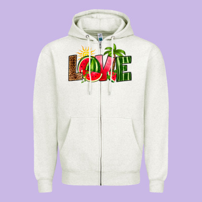 Love Watermelon Zipper Hoodie Designed By Ranaportraitstore