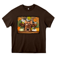 Chocolate Brown fall cow Heavy Core Tee - Jasminsmagicworld