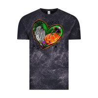 Cloud Black halloween heart with pumpkin Vintage Tee - BundleAndBundleShop